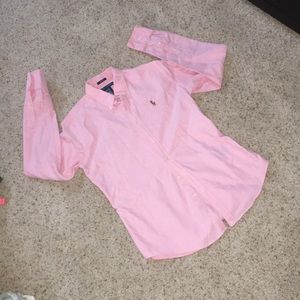 Pink polo button down